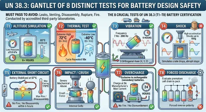 8 Crucial Tests of UN 38.3 (T1–T8)