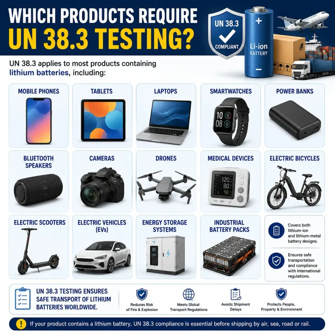 Which Products Require UN 38.3 Testing