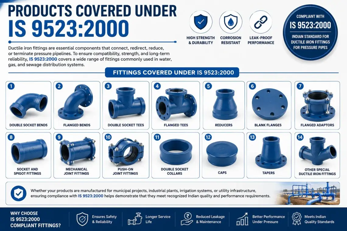 Products Covered Under IS 9523:2000