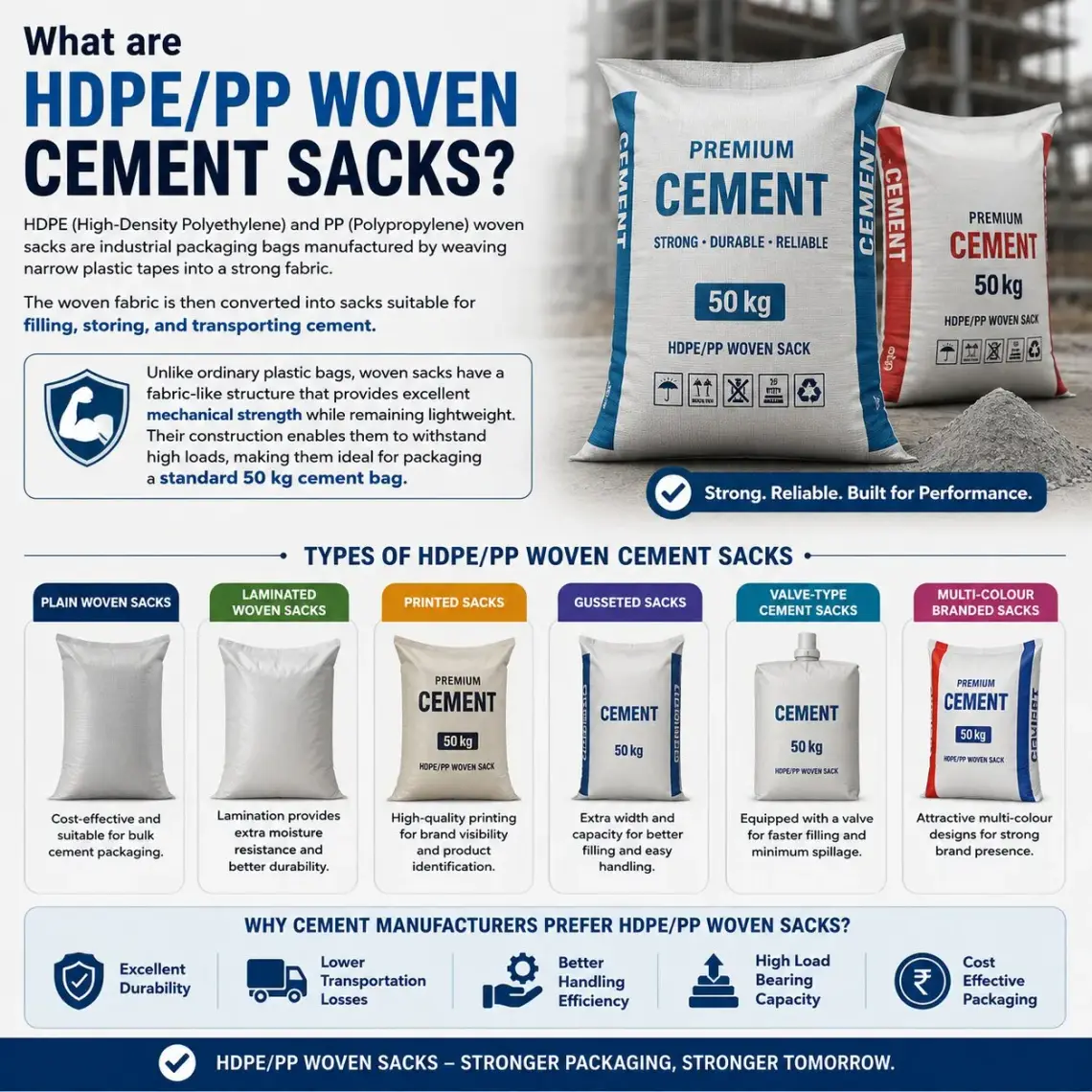 HDPE/PP Woven Cement Sacks
