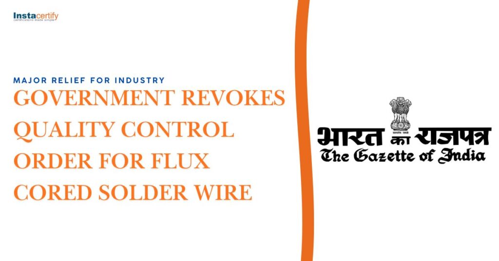 Major Relief for Industry: Government Revokes Quality Control Order for Flux Cored Solder Wire